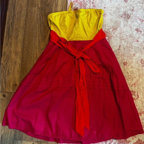 Anthropologie color-blocked strapless dress size 4 - Picture 6 of 8